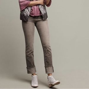 Pilcro & the Letterpress Gray Parallel Corduroy Pants Skinny Optional Cu…